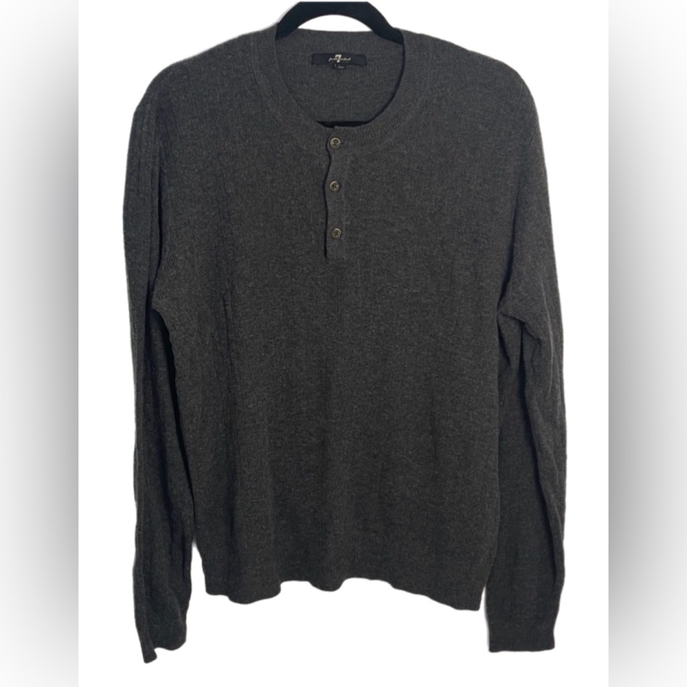 7 For All Mankind Charcoal Knit Top - Size Large
